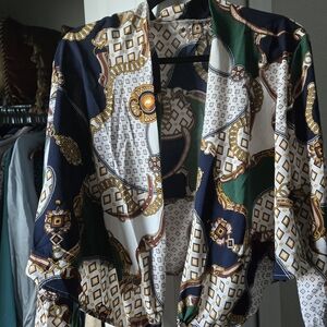 SHEIN Multicolor Patterned Crop Top